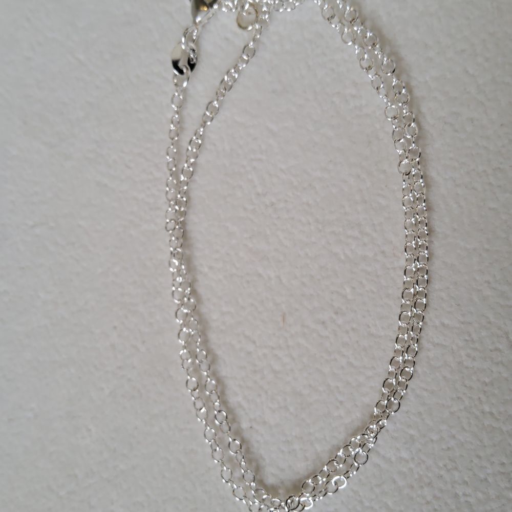 Sterling Silver Aquamarine Necklace 18" - Picture 6 of 7